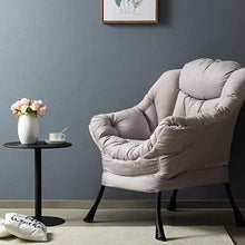 Load image into Gallery viewer, HollyHOME Modern Fabric Lazy Chair, Accent Contemporary Lounge Chair, Single Steel Frame Leisure Sofa Chair with Armrests and A Side Pocket, Grey