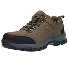Load image into Gallery viewer, CAMEL CROWN Mens Hiking Shoes Low Cut Boots Leather Walking Shoes for Outdoor Trekking Training Casual Work Khaki/Black
