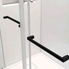 Load image into Gallery viewer, Cotoala Frameless Double Sliding Shower Door, 56" - 72" Width Width, 76" Height, Noiseless Shatterproof Bathroom Gate with Square Rail and 0.4" Clear Tempered Glass