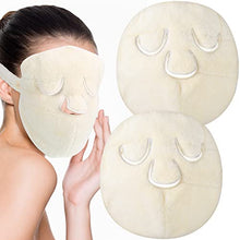 Load image into Gallery viewer, 2 Pieces Towel Mask Reusable Face Towel Mask Facial Steamer Towel Moisturizing Towel Mask Beauty Skin Care Mask for Women Girls