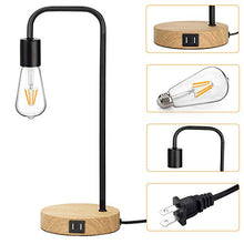 Load image into Gallery viewer, Touch Control Table Lamp, USB Desk Lamp, 3 Way Dimmable Modern Nightstand Lamp with Two USB Charging Ports for Bedroom, Living Room, Office, Dimmable Vintage 6W ST64 E26 LED Bulb Included