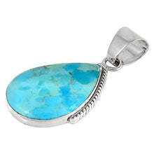 Load image into Gallery viewer, Turquoise Pendant Necklace in Sterling Silver 925
