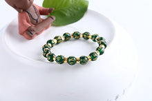 Load image into Gallery viewer, BOYULL Feng Shui Chrysoprase inscribed in Sanskrit Wealth Porsperity 10mm Bracelet, Attract Wealth and Good Luck, Deluxe Gift Box Included