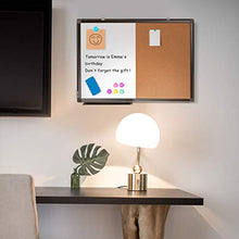 Load image into Gallery viewer, Combination White Board & Bulletin Cork Board 24 x 18 Whiteboard Magnetic, Combo Dry Erase Board with Black Aluminum Frame Hanging Message Board Wall Mounted for Homeschooling, Office, Classroom