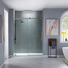 Load image into Gallery viewer, WOODBRIDGE MSDC4876-B Frameless Sliding Glass Shower Door | 44"-48"W x 76"H | Brushed Nickel Finish