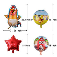 Load image into Gallery viewer, ALY 5PCS Farm Animals Foil Balloons for Kids Birthday Baby Shower La Granja De Zenón Theme Party Decorations