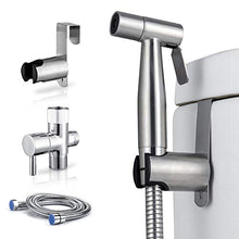 Load image into Gallery viewer, Arofa Handheld Bidet Sprayer for Toilet-Adjustable Water Pressure Control with Bidet Hose for Feminine Wash, Stainless Steel Brushed Nickel Cloth Diaper Bidet Toilet Sprayer for Baby Wash