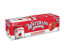 Load image into Gallery viewer, Waterloo Sparkling Water, Strawberry Naturally Flavored, 12 Fl Oz Cans, Pack of 12 | Zero Calories | Zero Sugar or Artificial Sweeteners | Zero Sodium