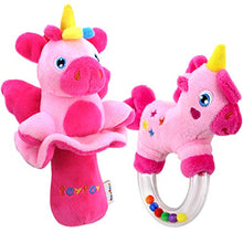 Load image into Gallery viewer, teytoy 2pcs Soft Baby Rattles, Pink Horse & Angel Pig Baby Girl Toy 3 6 9 12 Month Baby Shower