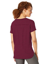 Load image into Gallery viewer, Amazon Essentials Women's Studio Relaxed-Fit Lightweight Crewneck T-Shirt, Burgundy, Stripe, Medium