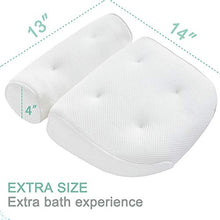 Load image into Gallery viewer, Homer's Choice Bath Pillow Bathtub Spa Pillow, Non-Slip 6 Large Suction Cups, Extra Thick for Perfect Head, Neck, Back and Shoulder Support by Idle Hippo, Fits