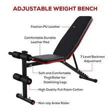 Load image into Gallery viewer, Weight Bench Adjustable Bench Press for Full Body Workout Foldable Incline/Decline Strength Training Fitness Benches with Resistance Bands for Home Gym Exercise