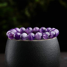 Load image into Gallery viewer, Purification Bracelet - Handmade Natural Semi-Precious Amethyst Bracelet - Stone Beaded Stretch Bracelet 8mm - Gemstone Round Beads Natural Stone Yoga Bracelet -