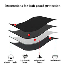 Load image into Gallery viewer, Nalwort Teen Girls Period Underwear Menstrual Period Panties Leak-Proof Organic Cotton Protective Briefs Pack of 6