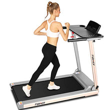 Load image into Gallery viewer, FUNMILY Folding Treadmill, 2.25HP Portable Treadmill with Table Holder & Bluetooth Speaker, Multifunctional Running Machine for Office Home Gym, Zero Installation (Silver)