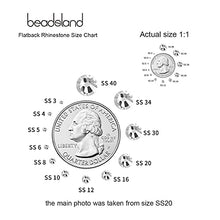 Load image into Gallery viewer, beadsland 1440 Piece Flat Back Crystal Rhinestones Round Gems,1.3mm-6.5mm, Blue Moonlight(SS10(2.7-2.8mm))