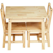 Load image into Gallery viewer, AmazonBasics Kids Solid Wood Table and 2 Chair Set, Natural