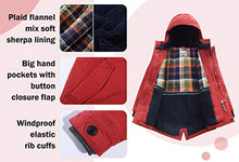 Load image into Gallery viewer, maoo garden Boys Winter Coat Kids Heavyweight Sherpe Lined Jacket Cotton Windproof Anorak Jacket Red 7-8Y