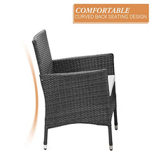 Load image into Gallery viewer, Wisteria Lane 5 Piece Outdoor Patio Dining Set, Wicker Glassed Table and Cushioned Chair, Umbrella Cut Out,Grey