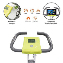 Load image into Gallery viewer, leikefitness LEIKE X Bike Ultra-Quiet Folding Exercise Bike, Magnetic Upright Bicycle with Heart Rate,LCD Monitor and easy to assemble 2200 (YELLOW)