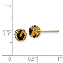 Load image into Gallery viewer, 14k Yellow Gold Crystal Black Stripe 6mm Post Stud Earrings Ball Button Fine Jewelry For Women Gifts For Her