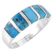 Load image into Gallery viewer, Turquoise Ring Sterling Silver 925 Genuine Gemstones Size 6 to 11 (Turquoise) (8)