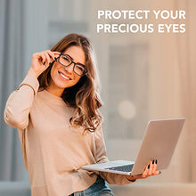 Load image into Gallery viewer, Stylish Blue Light Blocking Glasses for Women or Men - Ease Computer and Digital Eye Strain, Dry Eyes, Headaches and Blurry Vision - Instantly Blocks Glare from Computers and Phone Screens w/Case