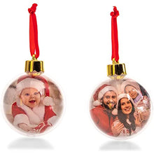 Load image into Gallery viewer, Clear Christmas Picture Frames, Ball Ornaments (3 x 3.9 Inches, 4 Pack)