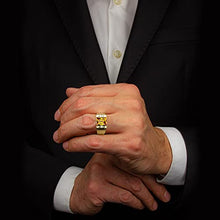 Load image into Gallery viewer, Blake's 10K Solid Yellow Gold Ring for Men with Baguette-Shape Citrine and 2 Diamond Accents, Men Fine Jewelry for Dad Men Gifts for Him, Men’s Jewelry (Size 5-15)