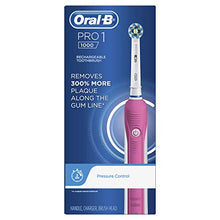 Load image into Gallery viewer, Oral-B Pro 1000 CrossAction Electric Toothbrush, Pink, Powered by Braun