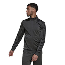 Load image into Gallery viewer, adidas Men's Essentials Warm-Up 3-Stripes Track Top, Dark Grey Heather/Black, Medium
