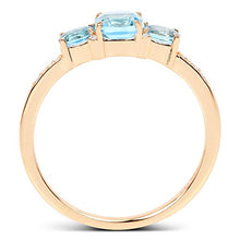Load image into Gallery viewer, Swiss Blue Topaz Ring, 14K Yellow Gold Swiss Blue Topaz & White Diamond Ring (0.80 ctw, I-J Color, I2-I3 Clarity)