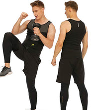 Load image into Gallery viewer, NINGMI Sauna Vest for Men-Sweat Vest for Men Waist Trainer Trimmer-Workout Weight Loss Vest with Waist Belt for Fitness Black
