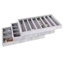 Load image into Gallery viewer, Autoark Ice Velvet Stackable Jewelry Tray Showcase Display Organizer,Set of 3,AJ-075