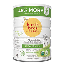 Load image into Gallery viewer, Burt's Bees Baby Organic Baby Formula, Infant Milk, Infant Formula with Iron, Milk-Based Powder with Vitamin D, Vitamin E, Vitamin K, DHA, Calcium, Prebiotics, 34 Ounce
