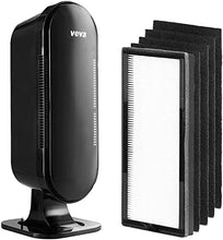 Load image into Gallery viewer, VEVA 8000 Elite Pro Series Black Air Purifier for Home & Large Room, 325 Sq Ft., HEPA Filter & 4 Premium Activated Carbon Pre Filters Removes Allergens, Smoke, Dust, Pet Dander & Odor Complete Tower Air Cleaner Home & Office
