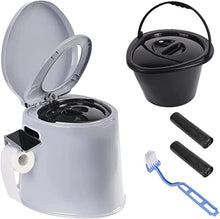 Load image into Gallery viewer, MaMahome Portable Toilet Camping Toilet, Upgraded Travel Toilet, with Detachable Inner Bucket and Detachable Toilet Paper Holder, Detachable Toilet Paper Holder (Gray), Large, (D-1PC-Grey)