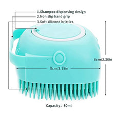 Load image into Gallery viewer, 2Pack Dog Bath Brush Soft Silicone Pet Shampoo Massage Dispenser Hair Fur Grooming Shower Brush for Short Long Haired Dogs and Cats Washing Deshedding