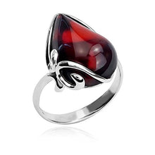 Load image into Gallery viewer, Cherry Amber Sterling Silver Ring