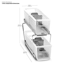 Load image into Gallery viewer, madesmart 2-Tier Organizer Bath Collection Slide-out Baskets with Handles, Space Saving, Multi-purpose Storage & BPA-Free, Mini, Frost-With Dividers