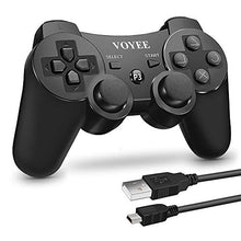 Load image into Gallery viewer, VOYEE Upgraded PS3 Controller, Wireless Controller with Enhanced Joystick/Battery/Motors, 7.0 ft Charging Cable for Sony Playstation 3 (Black)