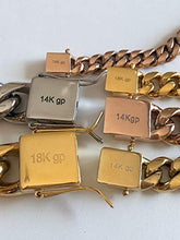 Load image into Gallery viewer, Men's Miami Cuban Bracelet - 8-18mm - Iced Out Men's Heavy Cuban Link - 14k 18k Yellow Or Rose Gold Over Stainless Steel - Never Changes Color (7.5, 18mm 18k Gold)