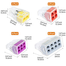 Load image into Gallery viewer, 75PCS Wire Connector 2/4/6/8 Port Conductor Combination Assortment Pack for Junction Boxes