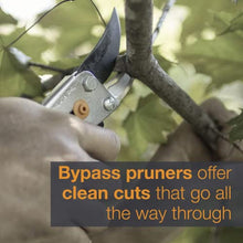 Load image into Gallery viewer, Fiskars Gardening Tools: Bypass Pruning Shears, Sharp Precision-ground Steel Blade, 5.5” Plant Clippers (91095935J)