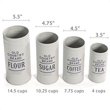 Load image into Gallery viewer, Barnyard Designs Old Country Brand Kitchenware Bundle Set, Metal Canisters, Napkin Holder, Bread Box Storage Container, Farmhouse Kitchen Counter, White