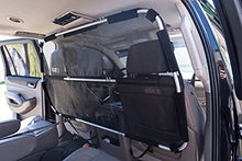 Load image into Gallery viewer, MULTI-USE VINYL PLASTIC OR MESH CAR DIVIDER, USE AS A SNEEZE GUARD or PET BARRIER FOR DRIVER PROTECTION, PERFECT PROTECTION PARTITION or MESH PET DIVIDER DIVIDES FRONT SEAT & BACK SEAT