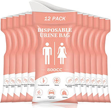 Load image into Gallery viewer, DIBBATU Disposable Urinal Bag,10 PCS 800ML Emergency Urine Bag, Unisex Urinal Bag, Portable Camping Pee Bag, Travel Urine Bags Vomit Bag for Traffic Jams, Camping, Hiking, Pregnant, Patient, Kids,Pink
