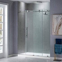 Load image into Gallery viewer, WOODBRIDGE Frameless Sliding, 56"-60" Width, 76" Height, 3/8" (10 mm) Clear Tempered Glass, Finish, Designed for Smooth Door Closing and Opening. MBSDC6076-C, C-Shower 60" X 76" Chrome I