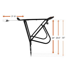 Load image into Gallery viewer, Ibera Bike Rack – Bicycle Touring Carrier with Fender Board, Frame-Mounted for Heavier Top & Side Loads, Height Adjustable for 26"-29" Frames