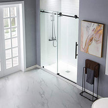 Load image into Gallery viewer, WOODBRIDGE MBSDC6076-MBL Frameless Sliding Glass Shower Door | 56"-60"W x 76"H | Matte Black Finish